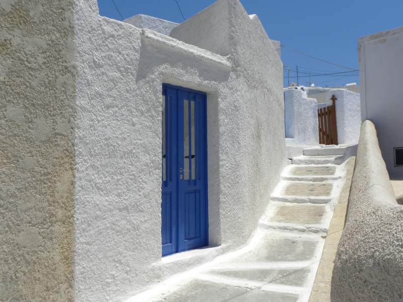 Walkway of a Santorini House